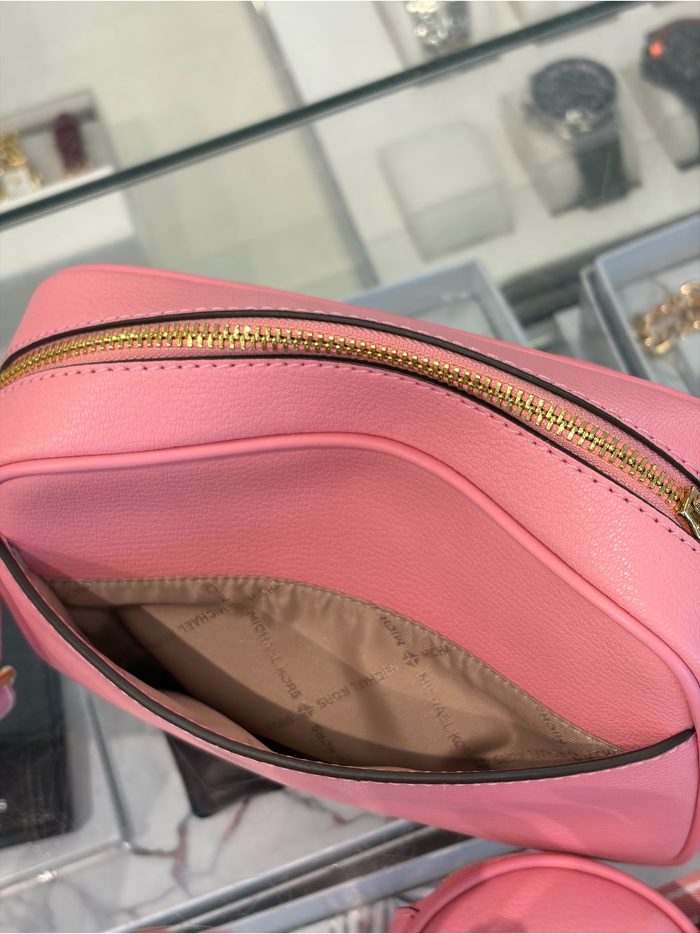 Michael Kors Pink Leather Crossbody Bag with Coin Case and Snap Pouch Carnation - Picture 6 of 14